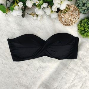 Strapless black bikini top